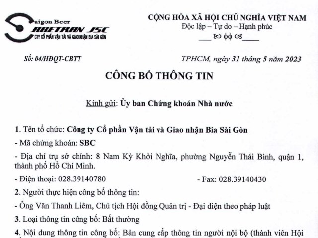 Công bố thông tin thành viên Hội đồng quản trị Đỗ Văn Giang
