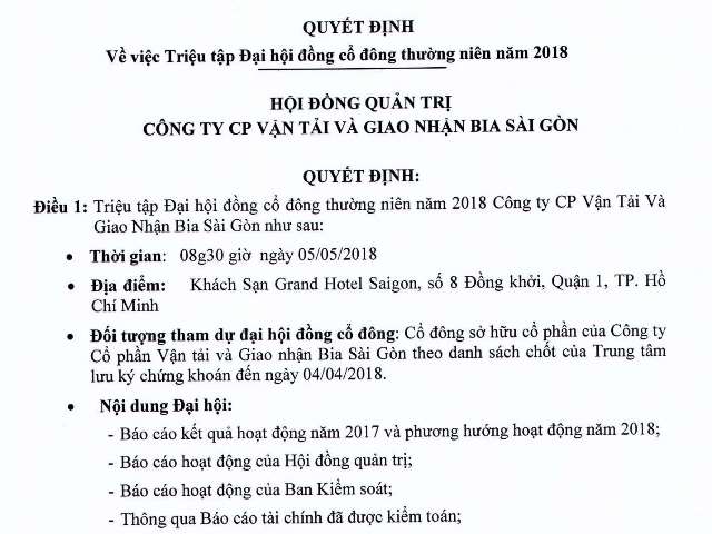 Thông báo về việc đăng ký tham dự Đại hội đồng cổ đông thường niên năm 2018